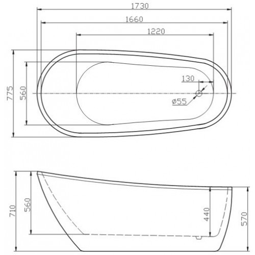 Ванна акриловая Belbagno BB15 Ванна акриловая Belbagno BB15
