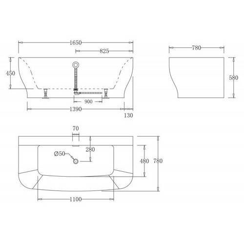 Ванна акриловая Belbagno BB74 Ванна акриловая Belbagno BB74