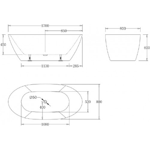 Ванна акриловая Belbagno BB77 Ванна акриловая Belbagno BB77